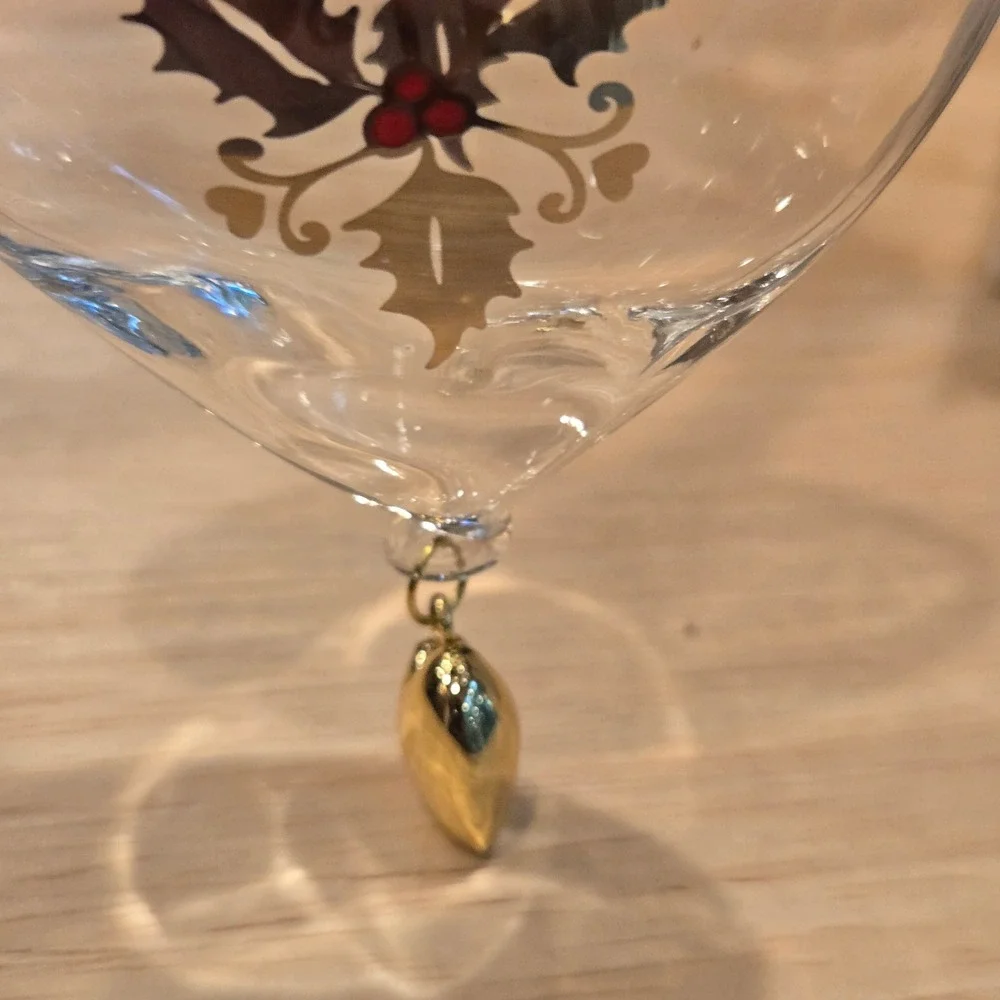 Holmegaard Christmas Heart Ornament Blown Glass Clear Holly Ann-Sofi Romme New